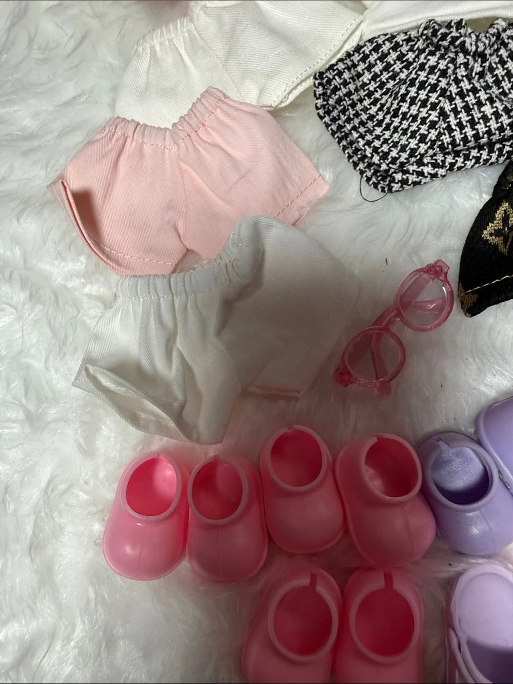 Labubu Assorted Accessories Lot in Pink, Purple, White, Blue, Tan